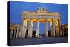 Brandenburg Gate at Night, Berlin, Germany, Europe-Miles Ertman-Stretched Canvas