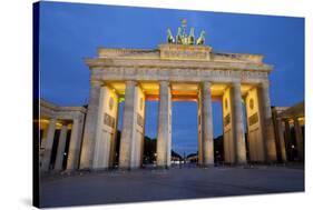 Brandenburg Gate at Night, Berlin, Germany, Europe-Miles Ertman-Stretched Canvas