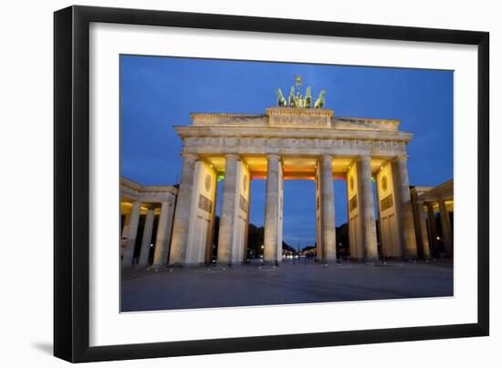 Brandenburg Gate at Night, Berlin, Germany, Europe-Miles Ertman-Framed Photographic Print