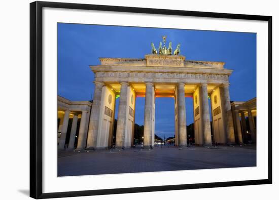 Brandenburg Gate at Night, Berlin, Germany, Europe-Miles Ertman-Framed Photographic Print