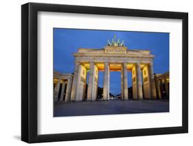 Brandenburg Gate at Night, Berlin, Germany, Europe-Miles Ertman-Framed Photographic Print