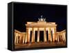 Brandenburg Gate at Night in Berlin-Gary718-Framed Stretched Canvas