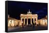 Brandenburg Gate at Night in Berlin-Gary718-Framed Stretched Canvas