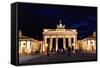 Brandenburg Gate at Night in Berlin-Gary718-Framed Stretched Canvas