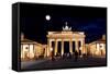 Brandenburg Gate at Night in Berlin-Gary718-Framed Stretched Canvas