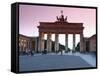 Brandenburg Gate at Sunset, Pariser Platz, Unter Den Linden, Berlin, Germany, Europe-null-Framed Stretched Canvas