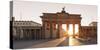 Brandenburg Gate (Brandenburger Tor) at sunrise, Platz des 18 Marz, Berlin Mitte, Berlin, Germany-Markus Lange-Stretched Canvas