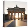 Brandenburg Gate (Brandenburger Tor) at sunrise, Platz des 18 Marz, Berlin Mitte, Berlin, Germany, -Markus Lange-Stretched Canvas