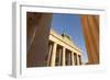 Brandenburg Gate (Brandenburger Tor) at sunrise, Quadriga, Berlin Mitte, Berlin, Germany, Europe-Markus Lange-Framed Photographic Print