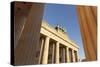 Brandenburg Gate (Brandenburger Tor) at sunrise, Quadriga, Berlin Mitte, Berlin, Germany, Europe-Markus Lange-Stretched Canvas