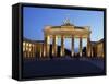 Brandenburg Gate Floodlit in the Evening, Pariser Platz, Unter Den Linden, Berlin, Germany, Europe-null-Framed Stretched Canvas