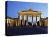 Brandenburg Gate Floodlit in the Evening, Pariser Platz, Unter Den Linden, Berlin, Germany, Europe-null-Stretched Canvas