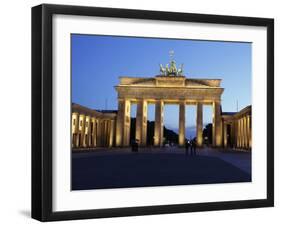 Brandenburg Gate Floodlit in the Evening, Pariser Platz, Unter Den Linden, Berlin, Germany, Europe-null-Framed Photographic Print