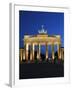 Brandenburg Gate Floodlit in the Evening, Pariser Platz, Unter Den Linden, Berlin, Germany, Europe-null-Framed Photographic Print