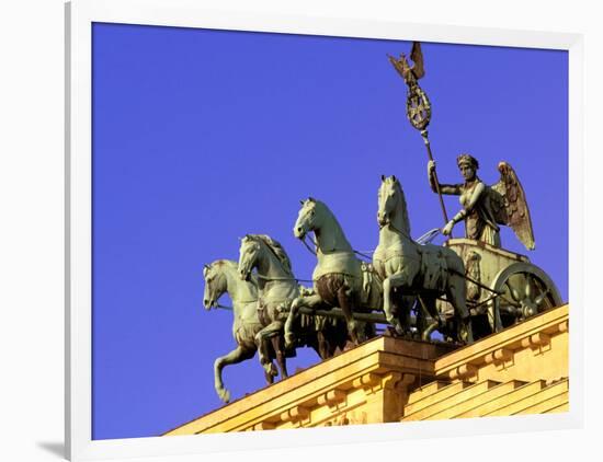 Brandenburg Gate Quadriga, Unter Den Linden, Berlin, Germany-Walter Bibikow-Framed Photographic Print