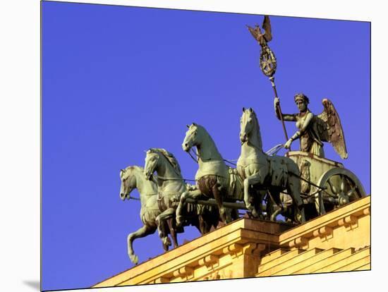 Brandenburg Gate Quadriga, Unter Den Linden, Berlin, Germany-Walter Bibikow-Mounted Photographic Print