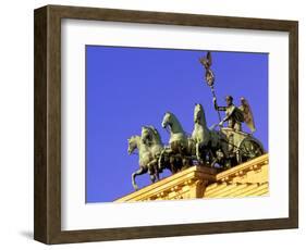 Brandenburg Gate Quadriga, Unter Den Linden, Berlin, Germany-Walter Bibikow-Framed Photographic Print