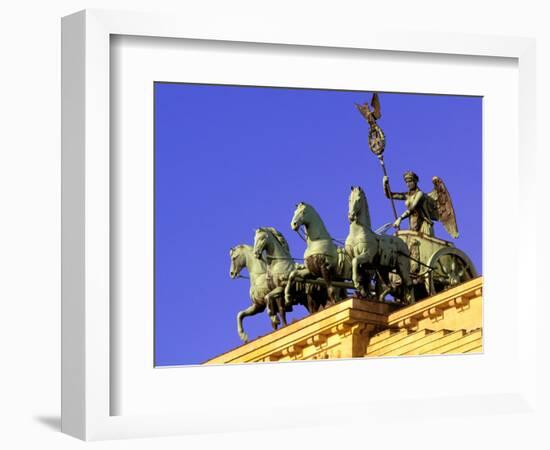 Brandenburg Gate Quadriga, Unter Den Linden, Berlin, Germany-Walter Bibikow-Framed Photographic Print