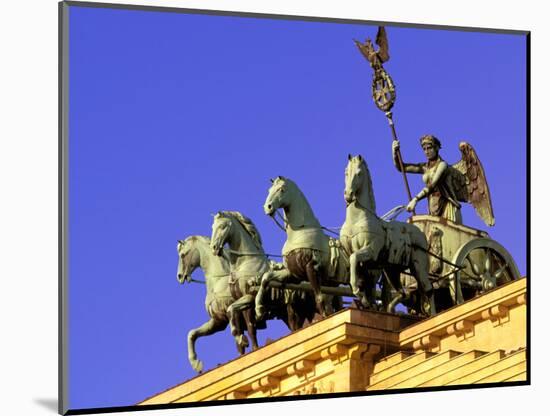 Brandenburg Gate Quadriga, Unter Den Linden, Berlin, Germany-Walter Bibikow-Mounted Photographic Print