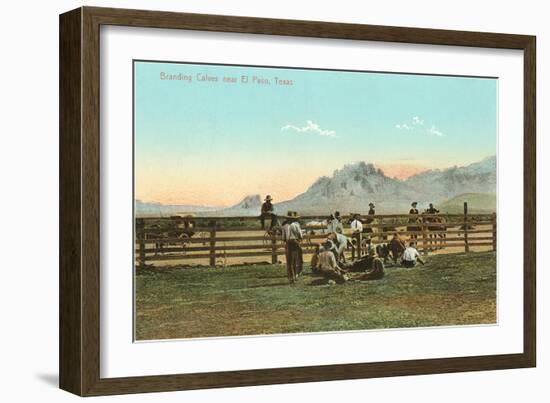 Branding Calves near El Paso, Texas-null-Framed Art Print