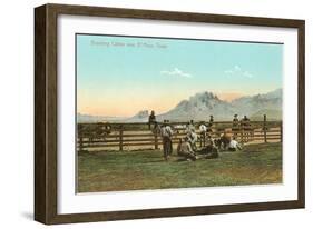 Branding Calves near El Paso, Texas-null-Framed Art Print