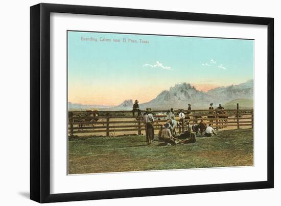 Branding Calves near El Paso, Texas-null-Framed Art Print