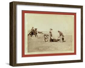 Branding Calves on Roundup-John C. H. Grabill-Framed Giclee Print