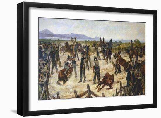 Branding of Foals, 1887-Giovanni Fattori-Framed Giclee Print