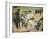 Branding of Young Bulls in Maremma, Circa 1887-Giovanni Fattori-Framed Giclee Print