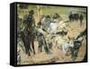 Branding of Young Bulls in Maremma, Circa 1887-Giovanni Fattori-Framed Stretched Canvas