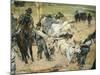 Branding of Young Bulls in Maremma, Circa 1887-Giovanni Fattori-Mounted Giclee Print