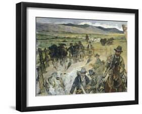 Branding of Young Bulls in Maremma, Circa 1887-Giovanni Fattori-Framed Giclee Print