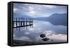 Brandlehow Bay, Borrowdale, Lake Derwent Water at daybreak, Lake District Nat'l Park, England-John Potter-Framed Stretched Canvas