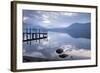 Brandlehow Bay, Borrowdale, Lake Derwent Water at daybreak, Lake District Nat'l Park, England-John Potter-Framed Photographic Print