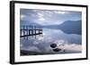 Brandlehow Bay, Borrowdale, Lake Derwent Water at daybreak, Lake District Nat'l Park, England-John Potter-Framed Photographic Print