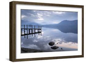 Brandlehow Bay, Borrowdale, Lake Derwent Water at daybreak, Lake District Nat'l Park, England-John Potter-Framed Photographic Print