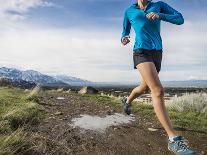 Women Trail Runner, Salt Lake City, Utah,-Brandon Flint-Framed Stretched Canvas