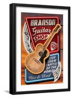 Branson, Missouri - Acoustic Guitar Music Shop-Lantern Press-Framed Art Print