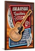 Branson, Missouri - Acoustic Guitar Music Shop-Lantern Press-Framed Art Print