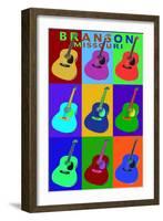 Branson, Missouri - Acoustic Guitar Pop Art-Lantern Press-Framed Art Print