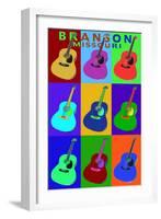 Branson, Missouri - Acoustic Guitar Pop Art-Lantern Press-Framed Art Print