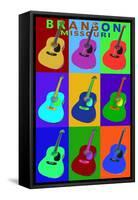 Branson, Missouri - Acoustic Guitar Pop Art-Lantern Press-Framed Stretched Canvas