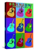 Branson, Missouri - Acoustic Guitar Pop Art-Lantern Press-Stretched Canvas