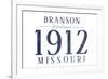 Branson, Missouri - Established Date (Blue)-Lantern Press-Framed Art Print