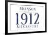 Branson, Missouri - Established Date (Blue)-Lantern Press-Framed Art Print