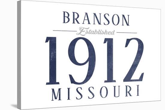 Branson, Missouri - Established Date (Blue)-Lantern Press-Stretched Canvas