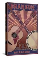 Branson, Missouri - Guitar and Banjo-Lantern Press-Stretched Canvas