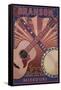 Branson, Missouri - Guitar and Banjo-Lantern Press-Framed Stretched Canvas