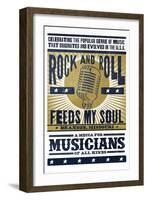 Branson, Missouri - Microphone - Blue and Gold Screenprint-Lantern Press-Framed Art Print