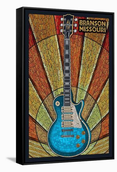 Branson, Missouri - Mosaic Guitar-Lantern Press-Framed Stretched Canvas